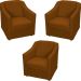 Kit 3 Poltronas Decorativa Para Sala Recepção Manicure Consultório Mila Suede Terracota Pés De Plástico Cromado