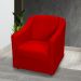 Kit 3 Poltronas Decorativa Para Sala Recepção Manicure Consultório Mila Suede Vermelho Pés De Plástico Cromado