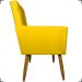 Kit 3 Poltronas Decorativas Confortáveis Para Sala Isa Suede Amarelo Pé Castanho - Clique E Decore