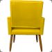 Kit 3 Poltronas Decorativas Confortáveis Para Sala Isa Suede Amarelo Pé Castanho - Clique E Decore