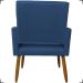 Kit 3 Poltronas Decorativas Confortáveis Para Sala Isa Suede Azul Marinho Pé Castanho - Clique E Decore