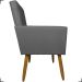 Kit 3 Poltronas Decorativas Confortáveis Para Sala Isa Suede Cinza Pé Castanho - Clique E Decore
