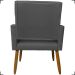 Kit 3 Poltronas Decorativas Confortáveis Para Sala Isa Suede Cinza Pé Castanho - Clique E Decore