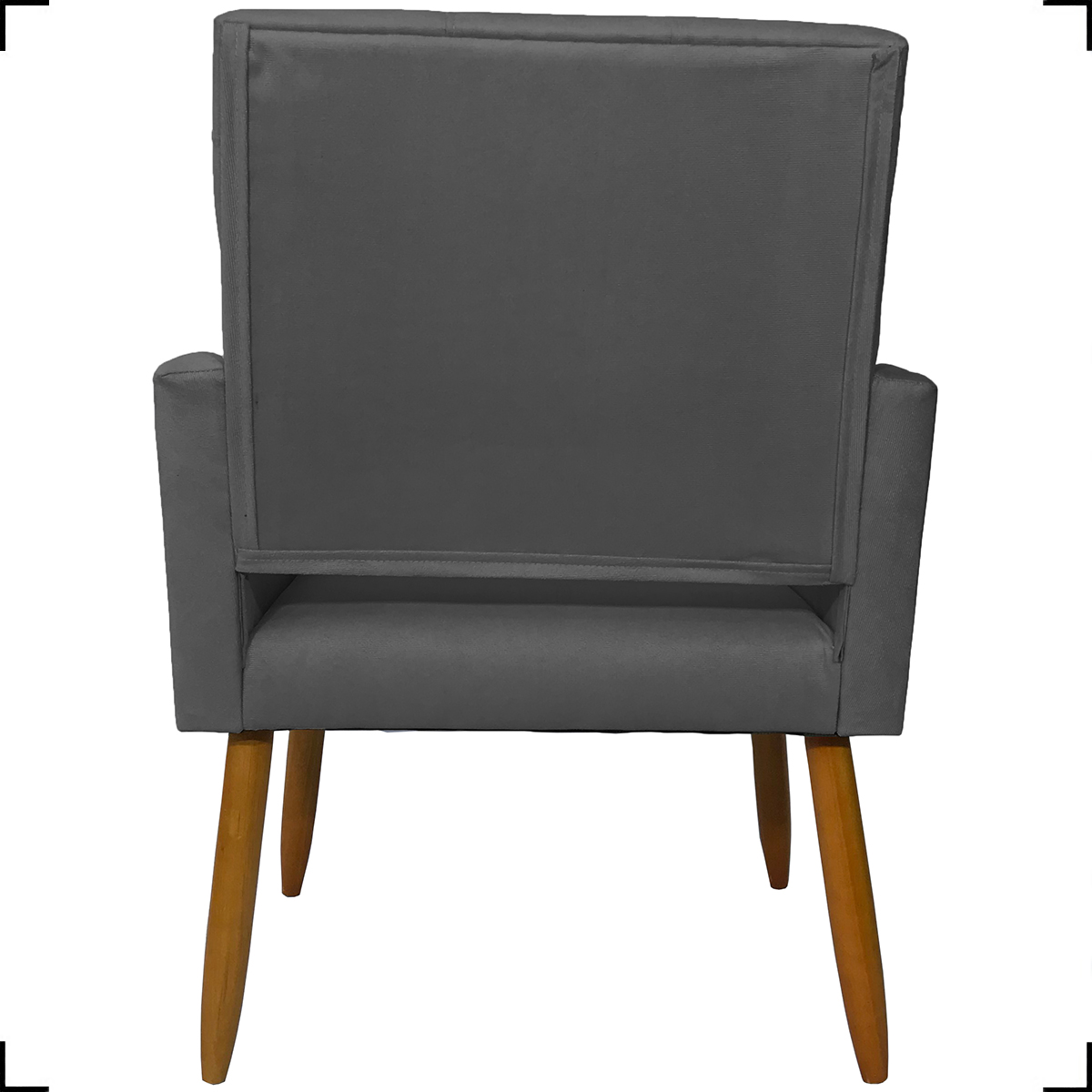 Kit 3 Poltronas Decorativas Confortáveis Para Sala Isa Suede Cinza Pé Castanho - Clique E Decore