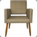 Kit 3 Poltronas Decorativas Confortáveis Para Sala Isa Suede Nude Pé Castanho - Clique E Decore