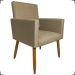 Kit 3 Poltronas Decorativas Confortáveis Para Sala Isa Suede Nude Pé Castanho - Clique E Decore