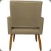 Kit 3 Poltronas Decorativas Confortáveis Para Sala Isa Suede Nude Pé Castanho - Clique E Decore