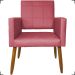 Kit 3 Poltronas Decorativas Confortáveis Para Sala Isa Suede Rosê Pé Castanho - Clique E Decore