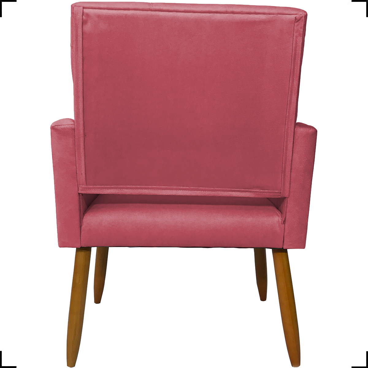 Kit 3 Poltronas Decorativas Confortáveis Para Sala Isa Suede Rosê Pé Castanho - Clique E Decore