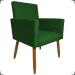 Kit 3 Poltronas Decorativas Confortáveis Para Sala Isa Suede Verde Pé Castanho - Clique E Decore