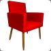 Kit 3 Poltronas Decorativas Confortáveis Para Sala Isa Suede Vermelho Pé Castanho - Clique E Decore