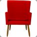 Kit 3 Poltronas Decorativas Confortáveis Para Sala Isa Suede Vermelho Pé Castanho - Clique E Decore