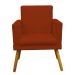 Kit 3 Poltronas Decorativas Para Sala Nina, Manicure, Quarto Com Base Suede Terracota Pé Castanho - Clique E Decore
