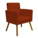 Kit 3 Poltronas Decorativas Para Sala Nina, Manicure, Quarto Com Base Suede Terracota Pé Castanho - Clique E Decore