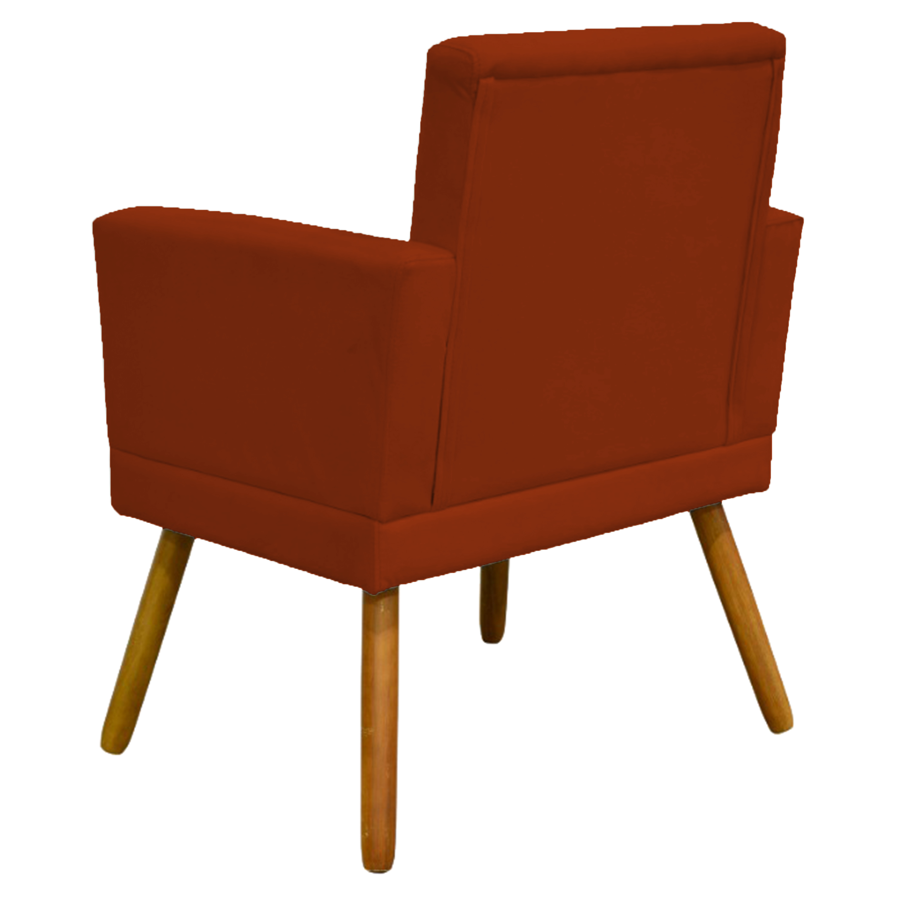 Kit 3 Poltronas Decorativas Para Sala Nina, Manicure, Quarto Com Base Suede Terracota Pé Castanho - Clique E Decore