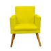 Kit 3 Poltronas Decorativas Para Sala, Manicure, Quarto Nina Com Base Suede Amarelo Pé Castanho - Clique E Decore