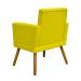 Kit 3 Poltronas Decorativas Para Sala, Manicure, Quarto Nina Com Base Suede Amarelo Pé Castanho - Clique E Decore