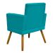 Kit 3 Poltronas Decorativas Para Sala, Manicure, Quarto Nina Com Base Suede Azul Turquesa Pé Castanho - Clique E Decore