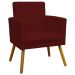 Kit 3 Poltronas Decorativas Para Sala, Manicure, Quarto Nina Com Base Suede Bordô Pé Castanho - Clique E Decore