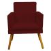Kit 3 Poltronas Decorativas Para Sala, Manicure, Quarto Nina Com Base Suede Bordô Pé Castanho - Clique E Decore