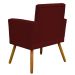 Kit 3 Poltronas Decorativas Para Sala, Manicure, Quarto Nina Com Base Suede Bordô Pé Castanho - Clique E Decore