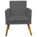 Kit 3 Poltronas Decorativas Para Sala, Manicure, Quarto Nina Com Base Suede Cinza Pé Castanho - Clique E Decore