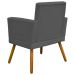 Kit 3 Poltronas Decorativas Para Sala, Manicure, Quarto Nina Com Base Suede Cinza Pé Castanho - Clique E Decore