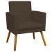 Kit 3 Poltronas Decorativas Para Sala, Manicure, Quarto Nina Com Base Suede Marrom Pé Castanho - Clique E Decore