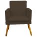 Kit 3 Poltronas Decorativas Para Sala, Manicure, Quarto Nina Com Base Suede Marrom Pé Castanho - Clique E Decore