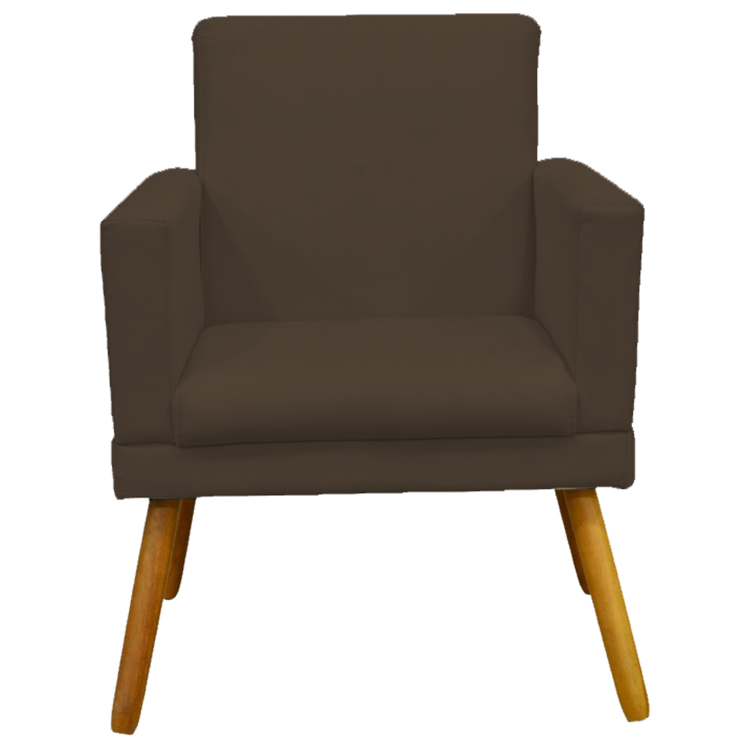 Kit 3 Poltronas Decorativas Para Sala, Manicure, Quarto Nina Com Base Suede Marrom Pé Castanho - Clique E Decore