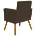 Kit 3 Poltronas Decorativas Para Sala, Manicure, Quarto Nina Com Base Suede Marrom Pé Castanho - Clique E Decore