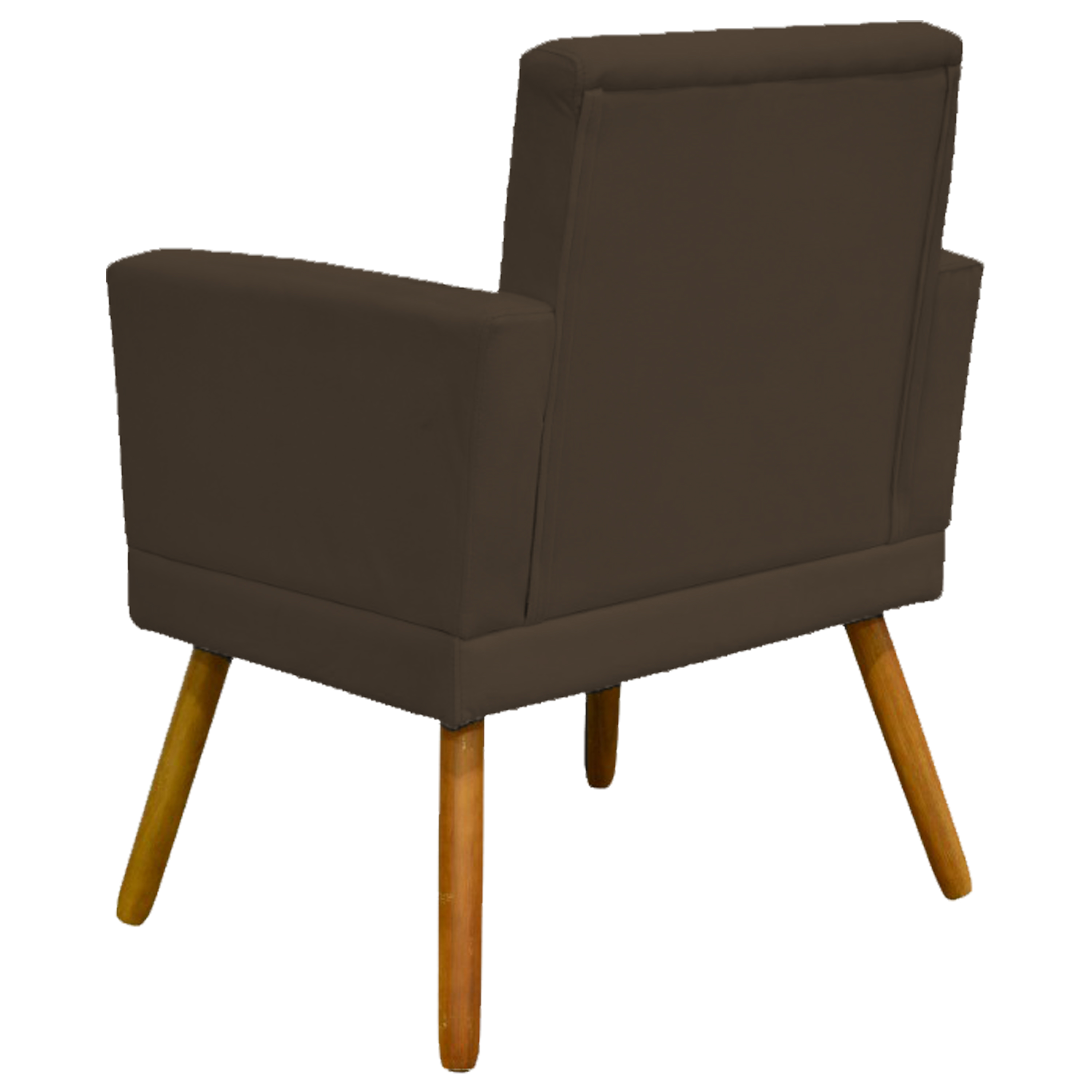 Kit 3 Poltronas Decorativas Para Sala, Manicure, Quarto Nina Com Base Suede Marrom Pé Castanho - Clique E Decore