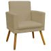 Kit 3 Poltronas Decorativas Para Sala, Manicure, Quarto Nina Com Base Suede Nude Pé Castanho - Clique E Decore