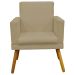 Kit 3 Poltronas Decorativas Para Sala, Manicure, Quarto Nina Com Base Suede Nude Pé Castanho - Clique E Decore