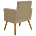 Kit 3 Poltronas Decorativas Para Sala, Manicure, Quarto Nina Com Base Suede Nude Pé Castanho - Clique E Decore