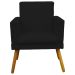 Kit 3 Poltronas Decorativas Para Sala, Manicure, Quarto Nina Com Base Suede Preto Pé Castanho - Clique E Decore