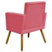 Kit 3 Poltronas Decorativas Para Sala, Manicure, Quarto Nina Com Base Suede Rosê Pé Castanho - Clique E Decore