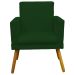 Kit 3 Poltronas Decorativas Para Sala, Manicure, Quarto Nina Com Base Suede Verde Pé Castanho - Clique E Decore