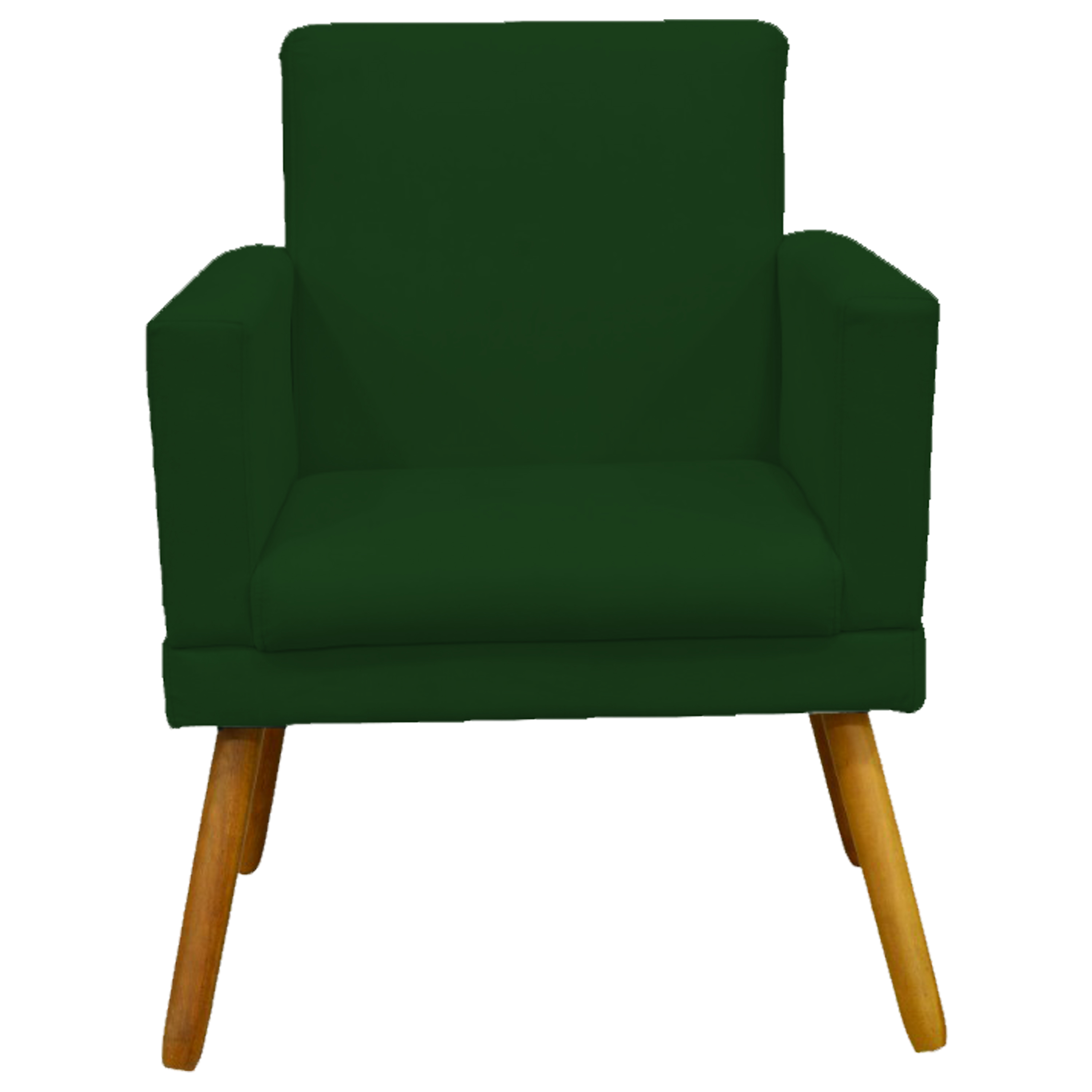 Kit 3 Poltronas Decorativas Para Sala, Manicure, Quarto Nina Com Base Suede Verde Pé Castanho - Clique E Decore