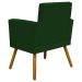 Kit 3 Poltronas Decorativas Para Sala, Manicure, Quarto Nina Com Base Suede Verde Pé Castanho - Clique E Decore
