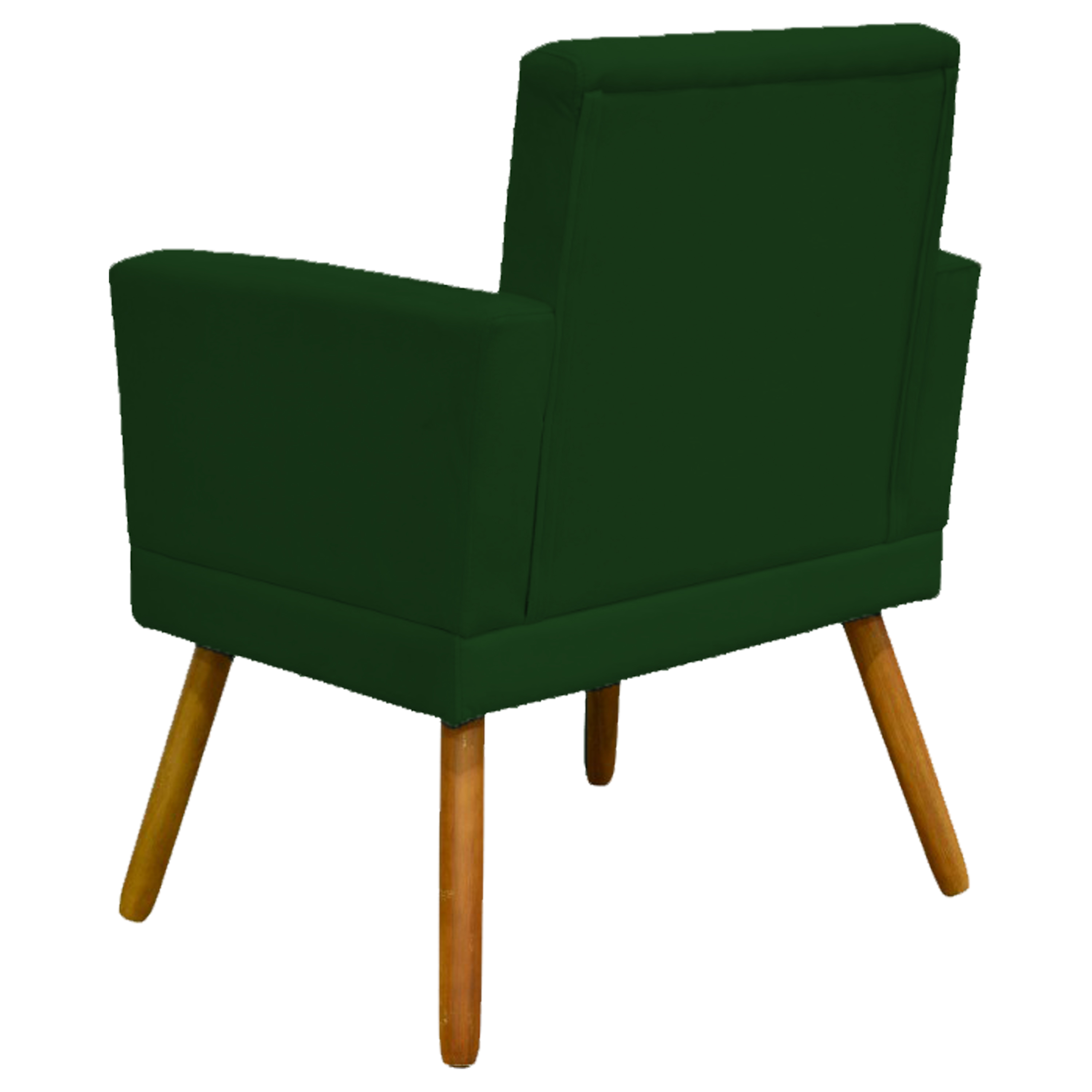 Kit 3 Poltronas Decorativas Para Sala, Manicure, Quarto Nina Com Base Suede Verde Pé Castanho - Clique E Decore