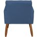 Kit 3 Poltronas Para Sala Decorativa Confortáveis Beatriz Suede Azul Marinho Pé Castanho - Clique E Decore