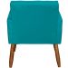 Kit 3 Poltronas Para Sala Decorativa Confortáveis Beatriz Suede Azul Turquesa Pé Castanho - Clique E Decore