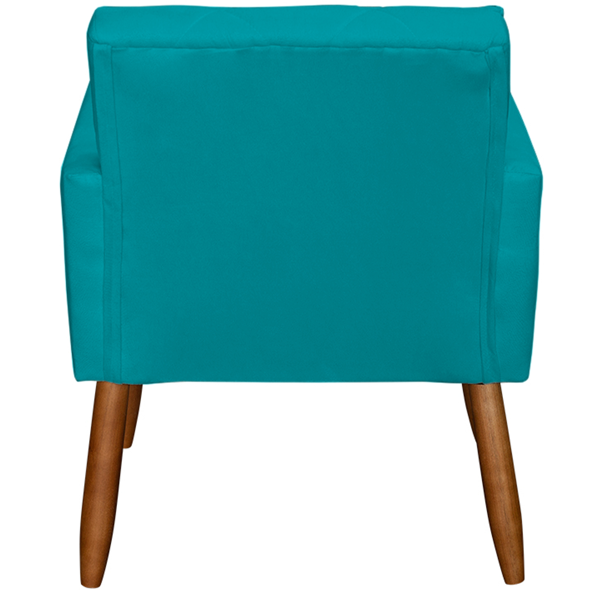 Kit 3 Poltronas Para Sala Decorativa Confortáveis Beatriz Suede Azul Turquesa Pé Castanho - Clique E Decore