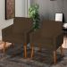 Kit 3 Poltronas Para Sala Decorativa Confortáveis Beatriz Suede Marrom Pé Castanho - Clique E Decore