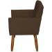 Kit 3 Poltronas Para Sala Decorativa Confortáveis Beatriz Suede Marrom Pé Castanho - Clique E Decore