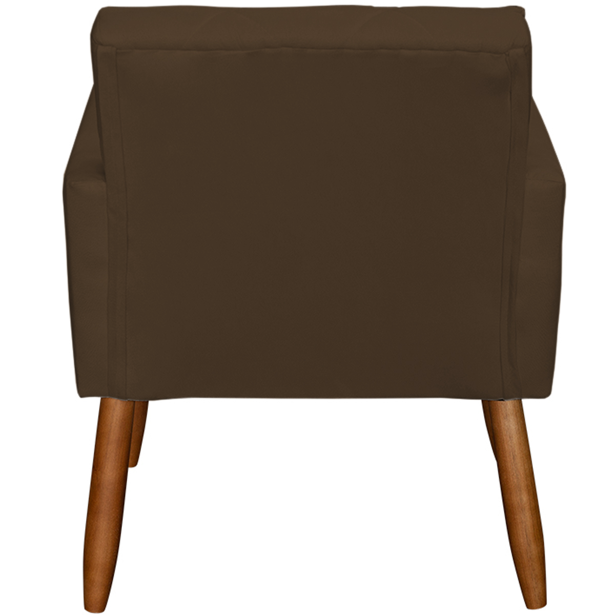 Kit 3 Poltronas Para Sala Decorativa Confortáveis Beatriz Suede Marrom Pé Castanho - Clique E Decore