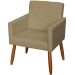 Kit 3 Poltronas Para Sala Decorativa Confortáveis Beatriz Suede Nude Pé Castanho - Clique E Decore