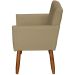 Kit 3 Poltronas Para Sala Decorativa Confortáveis Beatriz Suede Nude Pé Castanho - Clique E Decore