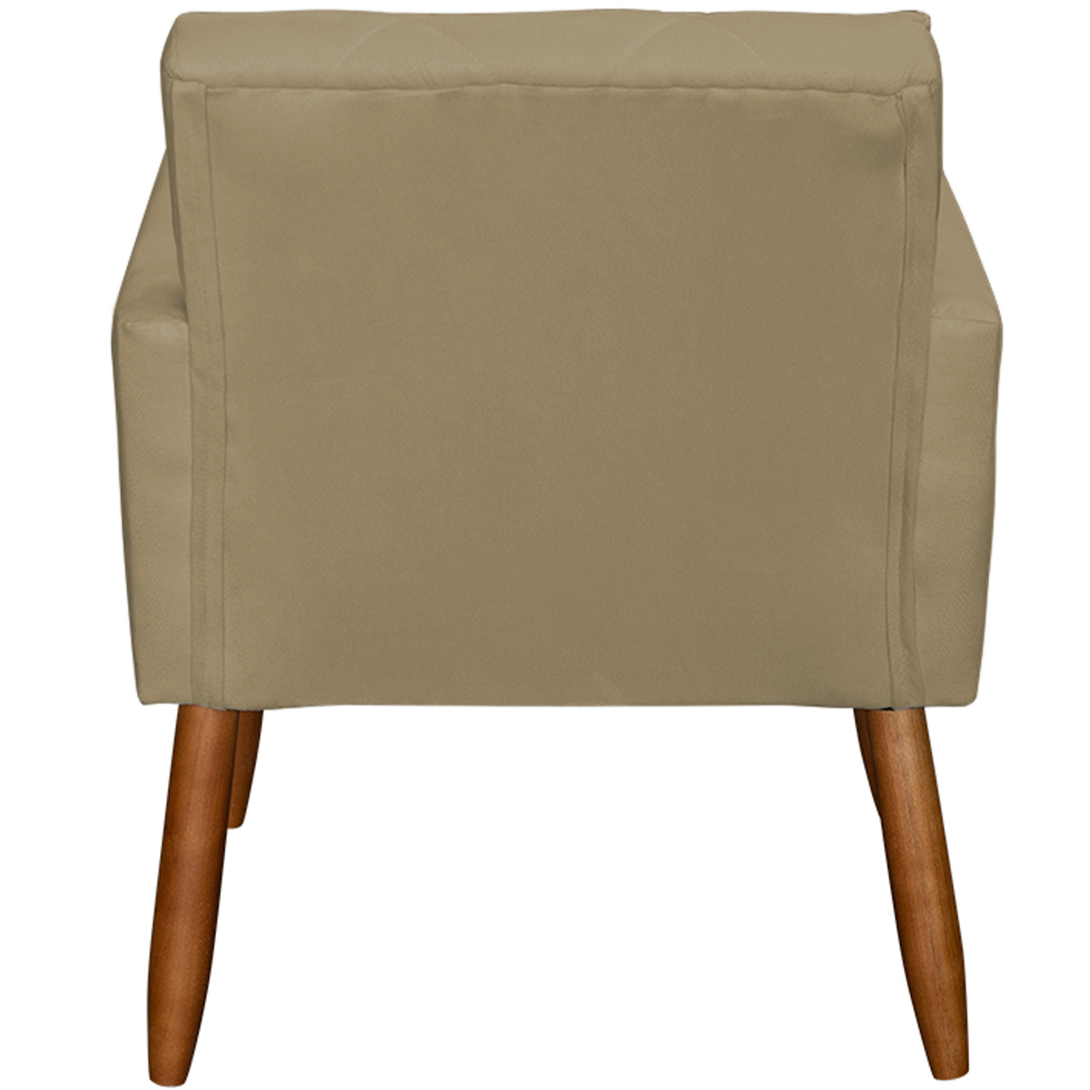 Kit 3 Poltronas Para Sala Decorativa Confortáveis Beatriz Suede Nude Pé Castanho - Clique E Decore